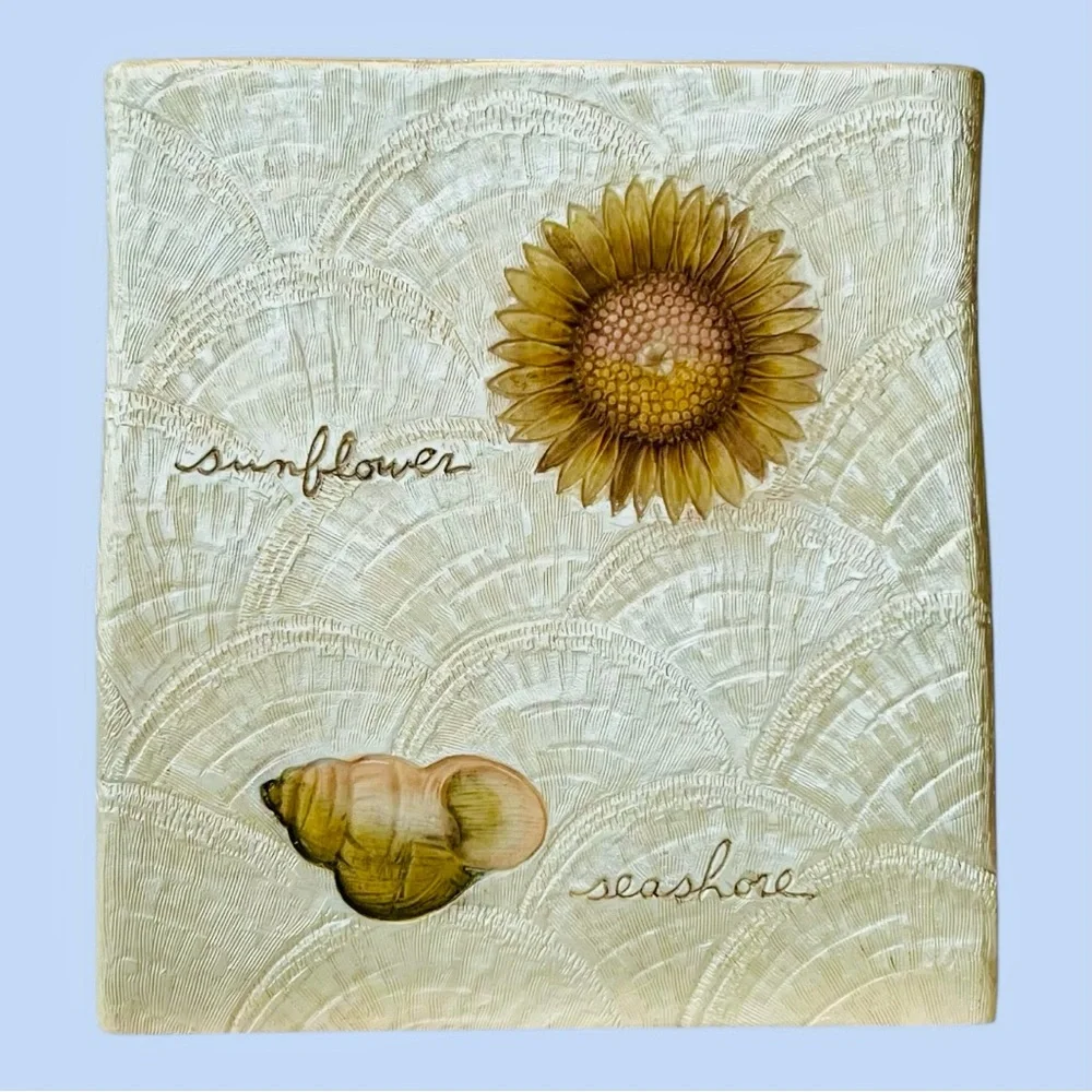 Tissue Box Cover Charter Club Home Cape May Collection Seashell Sunflower‎ VTG